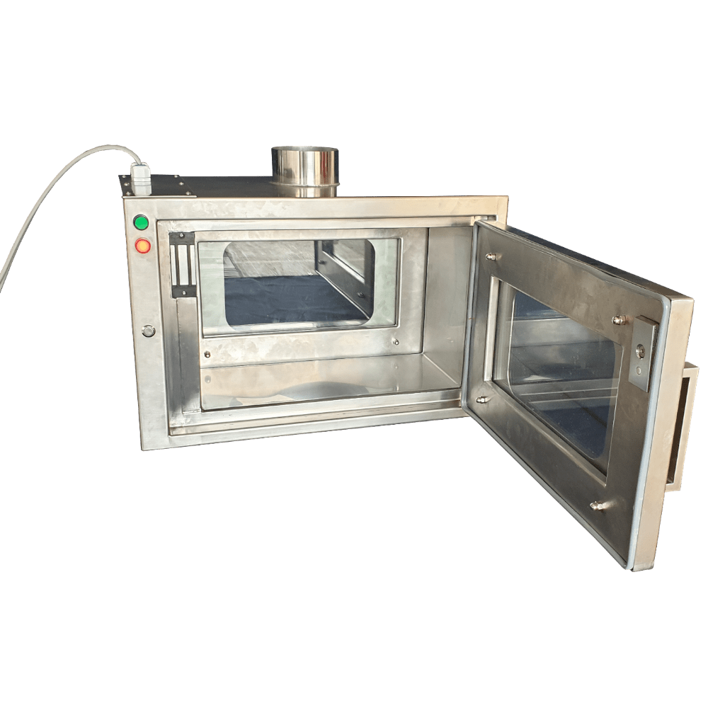 Pass Box, open, steel frame, medical use